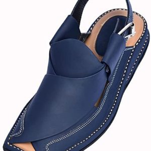 Handmade Navy Blue Peshawari Chappal - Image 5